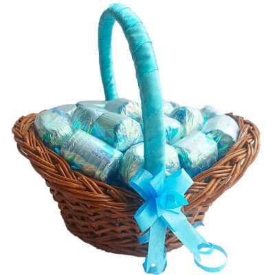 Adorable Baby Boy Announcement Chocolate Gift Basket Blue CPVB1117