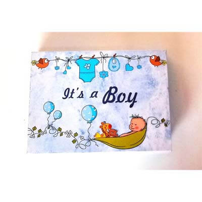 Baby Boy Announcement 12 Chocolates Gift