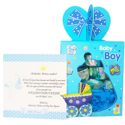 Baby Boy Announcement 15 Chocolate Gift CPVG15