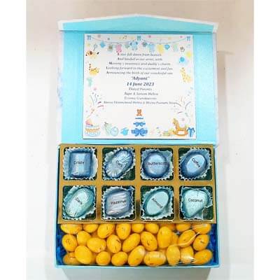 Baby Boy Announcement Toy Chocolate Trunk 8pc