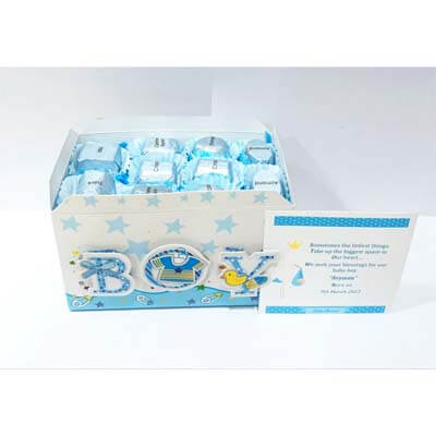 Baby Boy Announcement 10 Chocolates Gift
