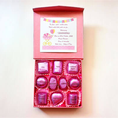 Baby Girl Announcement 10 Chocolate Gift 