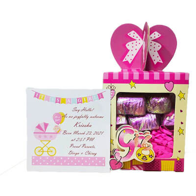 Baby Girl Announcement 12 Chocolate Gift cpvg126