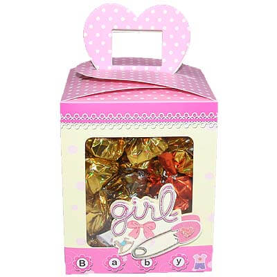 Baby Girl Announcement 12 Chocolates Gift BCPBGA04