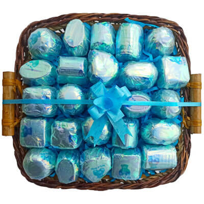 Beautiful Hand Crafted Baby Boy Announcement Chocolate Gift Basket CPVB118