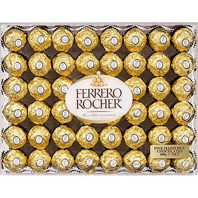 Ferrero Rocher Hazelnut Milk Chocolates 48 Pieces 600g