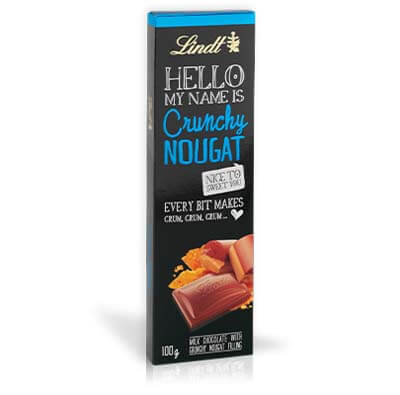 Lindt Crunchy Nougat Hello Chocolate 100g
