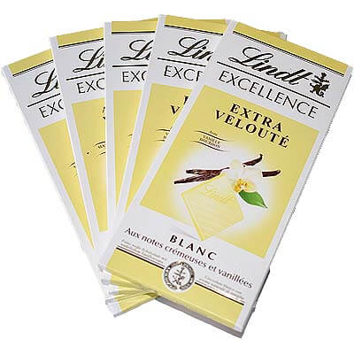 Lindt Excellence Vanilla White Chocolate 100g Pack of 5
