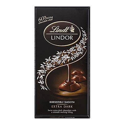 Lindt Lindor 60% Extra Dark Chocolate 100g