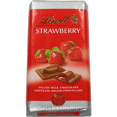 Lindt Strawberry Filled Milk Chocolate 100 gm