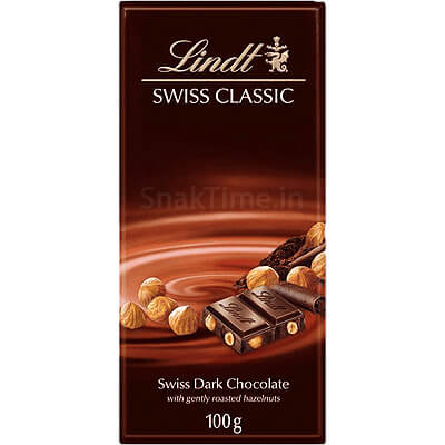 Lindt Swiss Classic Dark Chocolate Roasted Hazelnuts 100g