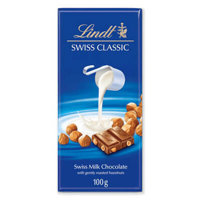 Lindt Swiss Classic Milk Chocolate Roasted Hazelnuts 100g