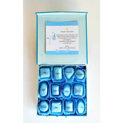 New Baby Boy Announcement 12 Chocolate Gift cpvb12