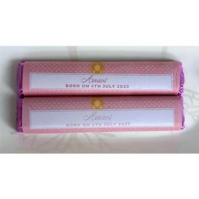 Personalized Baby Girl Announcement Chocolate Bar
