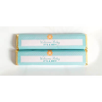 Welcome Baby Boy Announcement Chocolate Bar