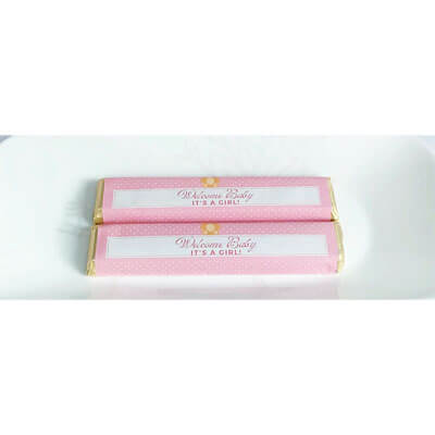 Welcome Baby Girl Announcement Chocolate Bar