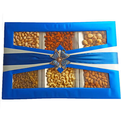 Teal Blue Arrow Diwali Dry Fruit Gift ST11812X18