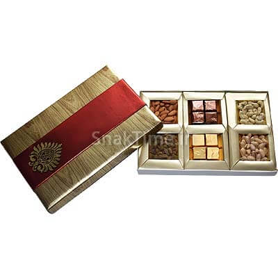 Brown with Red Belt Dry Fruit Chocolate Combo Gift ST1218X12C
