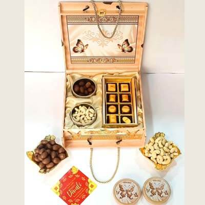 Butterfly Wooden Diwali Dry Fruit Gift STDFB2188X12