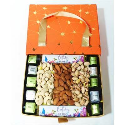 Happy Birthday Hamper with Dry Fruit and Chocolate V4001