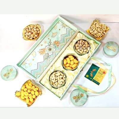 Luxury Dry Fruit Tin Bag Gift with Dry Fruits for Special Occasion Gifting