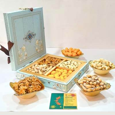 Luxury Wooden Diwali Corporate Dry Fruit Gift STDFLB203