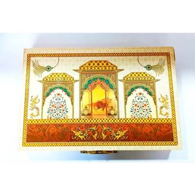 Orange Designer Diwali Dry Fruit Gift Box ST5108X12