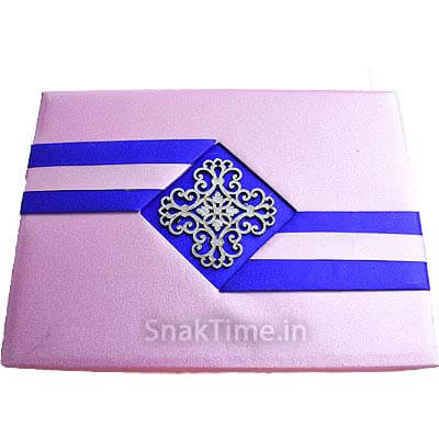 Pink N Blue Ribbon Dry Fruit Gift ST1198X11