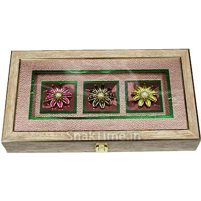 Triple Flower Luxury Corporate Diwali Dry Fruit Gift Box ST5319X16