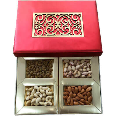 Red Art Diwali Dry Fruit Gift ST1788X11