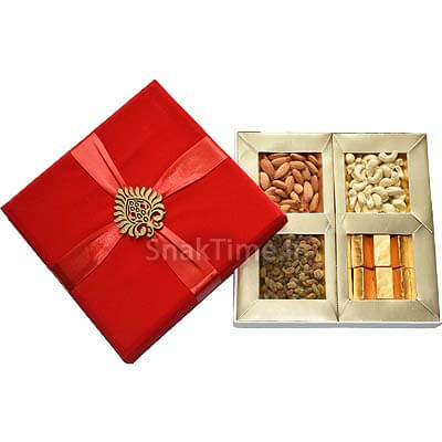 Red Velvet Art Diwali Dry Fruit Chocolate Combo Gift ST1119X9C