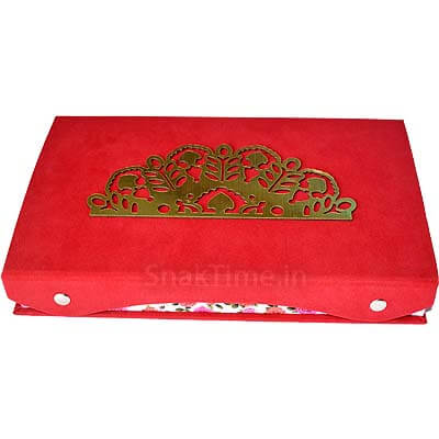 Red Velvet Wooden Dry Fruit Gift STDFB202