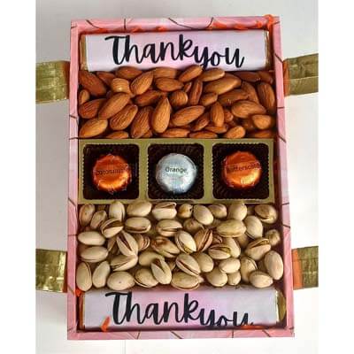 Thank You Hamper with Dry Fruit and Chocolate V4002