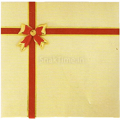 Yellow Red Ribbon Bow Corporate Dry Fruit Gift Box ST1848X8
