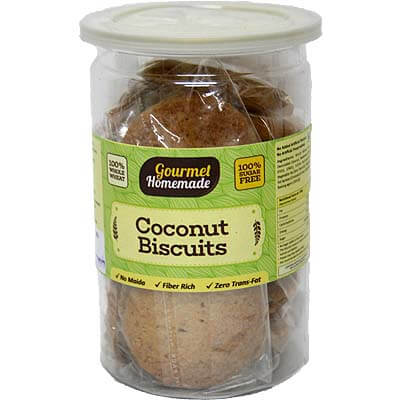 Sugar Free Coconut Whole Wheat Cookies