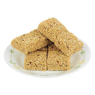 Nachni Ragi Rajgira crunch chikki with flax seeds